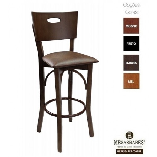 Conjunto de Bistrô Mesa Alta de Madeira Com 2 Banquetas Embuia - Cod: 85672